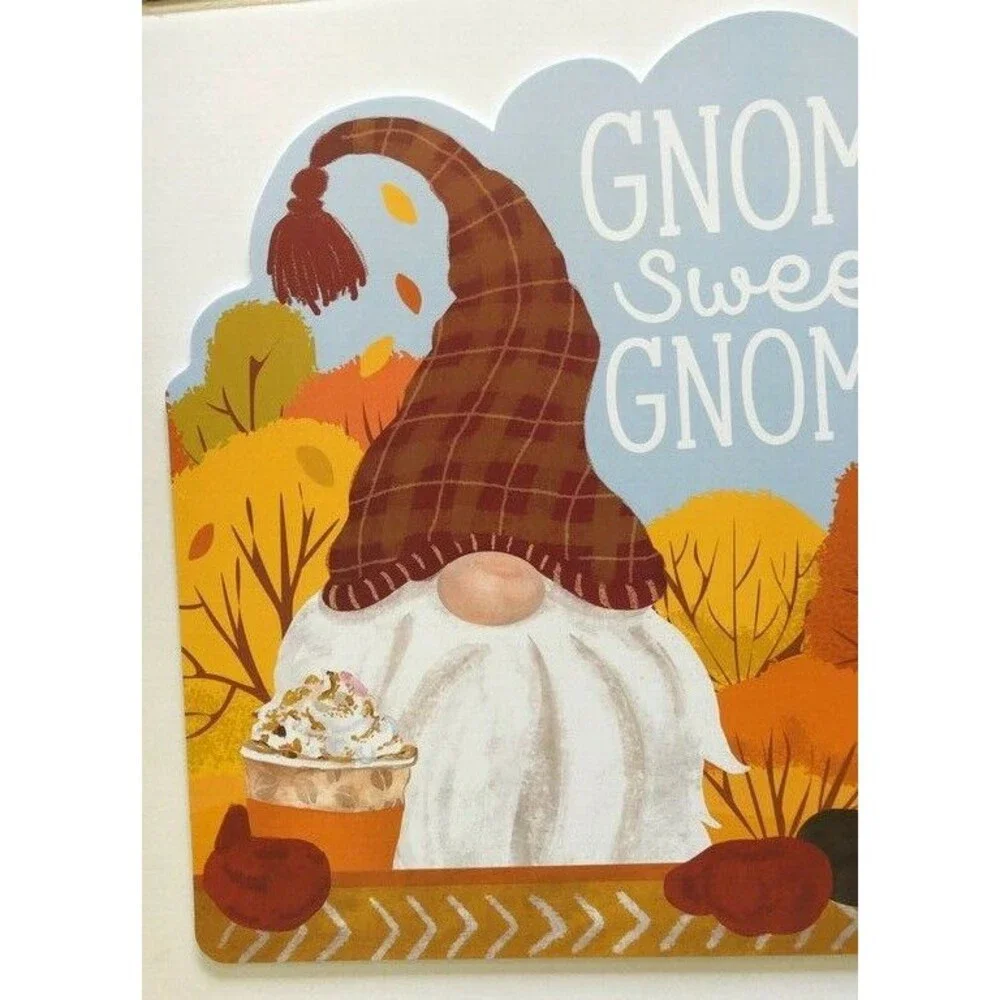 Thanksgiving Gnome Sweet Gnome Fall Cut Out Placemats Vinyl Foam Back Set of 4